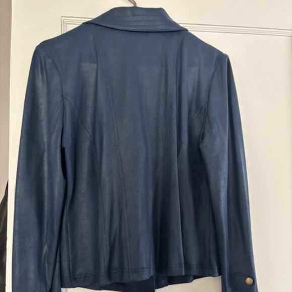 Clara Sun Woo Drapey Moto Jacket - Blue - Picture 3 of 3